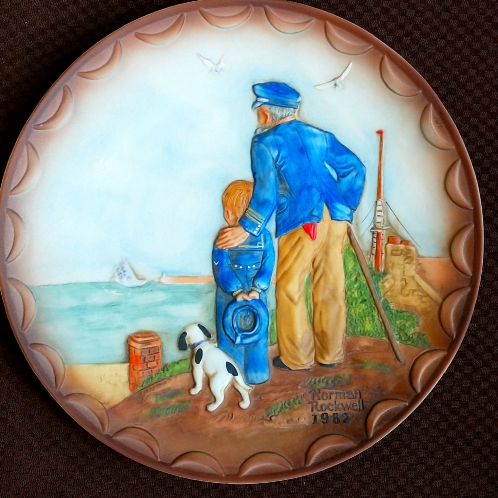 Norman Rockwell Collectors Plate..."Looking Out To Sea"  (1982) #1201